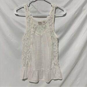Mudd White Lace Tank Top
